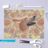 Boho Hund Niedlich Blüten Seidenpapier (Handwerk)