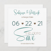 BOHO Hunter Green Typografie Save the Date Einladung (Vorne/Hinten)