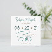 BOHO Hunter Green Typografie Save the Date Einladung (Stehend Vorderseite)
