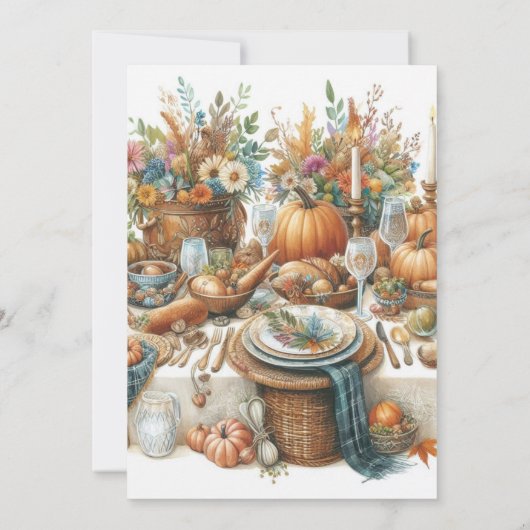 Boho Hütte Family Friends Erntedank Dinner Einladung (Rückseite)