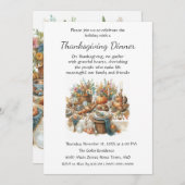 Boho Hütte Family Friends Erntedank Dinner Einladung (Vorne/Hinten)