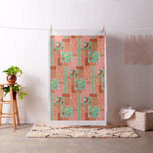 Boho Hütten-moderne Bohemische Art-Blumen-Vögel Stoff