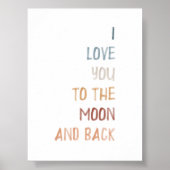 Boho I Liebe Sie zum Mond und zurück drucken Poster (Vorne)