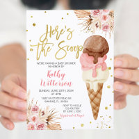 Boho Ice Cream Baby Shower Einladung