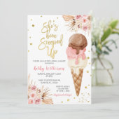 Boho Ice Cream Bridal Dusche Einladung (Stehend Vorderseite)
