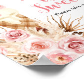 Boho Ice cream Pampas Grass Love is Sweet Sign Poster (Ecke)