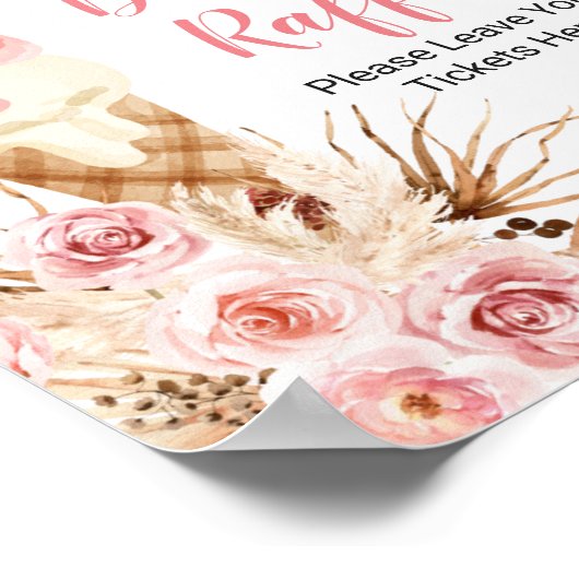 Boho ice Creme Wasserfarbe Windeln Raffel Poster (Ecke)