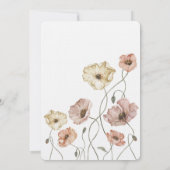 Boho Icelandic Watercolor Island Poppy Blume Einladung (Rückseite)