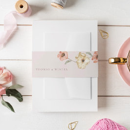 Boho Icelandic Watercolor Island Poppy Blume Einladungsbanderole