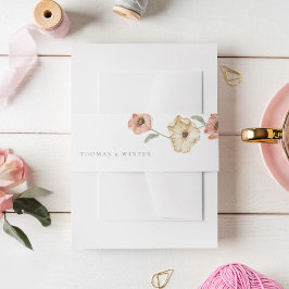 Boho Icelandic Watercolor Island Poppy Blume Einladungsbanderole