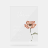 Boho Icelandic Watercolor Island Poppy Blume Tab Acrylschild (Vorderseite)