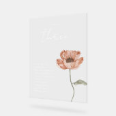 Boho Icelandic Watercolor Island Poppy Blume Tab Acrylschild (Winkel)