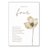 Boho Icelandic Watercolor Island Poppy Blume Tischnummer (Vorderseite)