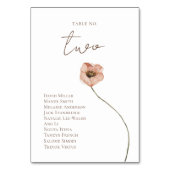 Boho Icelandic Watercolor Island Poppy Blume Tischnummer (Vorderseite)