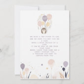 Boho Igel auf Buttone & Needles Kinderdusche Einladung (Rückseite)