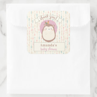 Boho Igel Stamm Pastel Arrow Gender Neutral Quadratischer Aufkleber