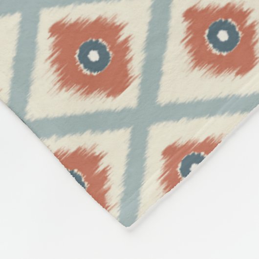 Boho-Ikat-Diamant-Geometrisches nahtloses Muster  Fleecedecke (Ecke)