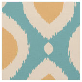 Boho Ikat Print Aqua Yellow Tribal Muster Girl Stoff (Nahaufnahme)