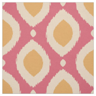 Boho Ikat Print Pink Mustard Tribal Muster Girl Stoff