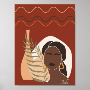 Boho Illustration, Earthy Tones Poster