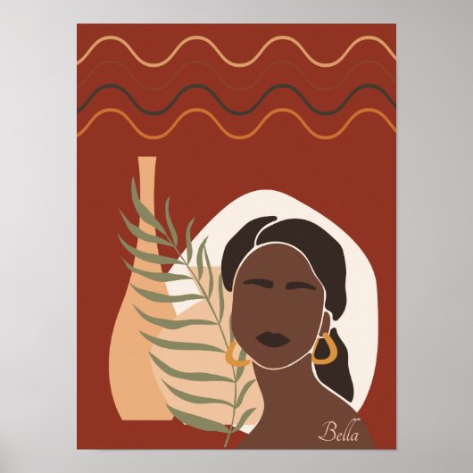 Boho Illustration, Earthy Tones Poster (Vorne)