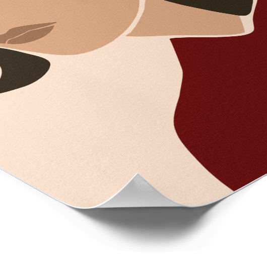 Boho Illustration, Earthy Tones Poster (Ecke)