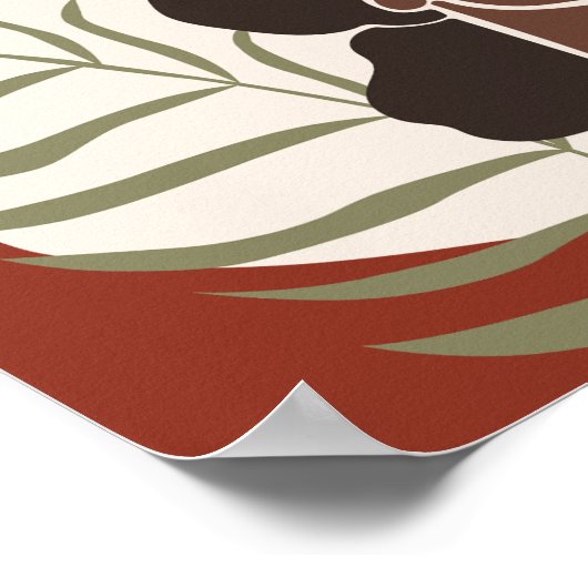 Boho Illustration, Earthy Tones Poster (Ecke)