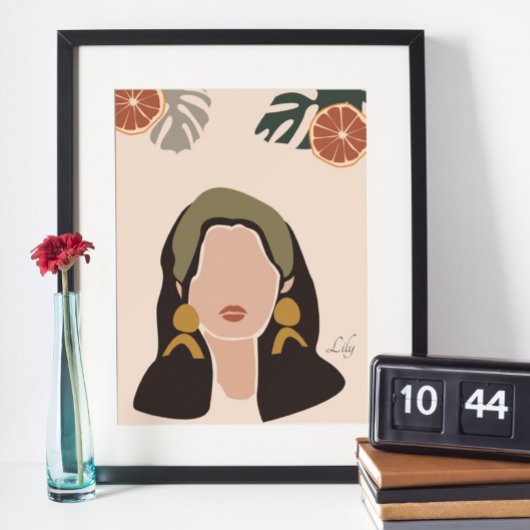 Boho Illustration, Earthy Tones Poster