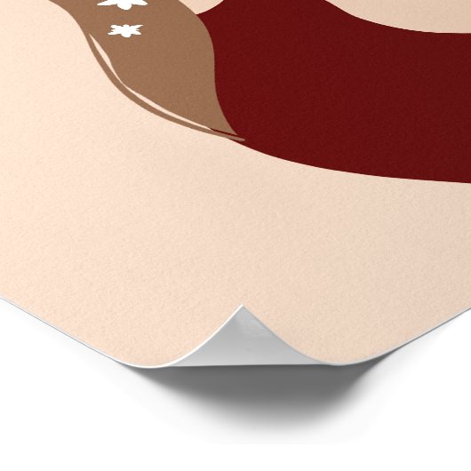 Boho Illustration, Earthy Tones Poster (Ecke)