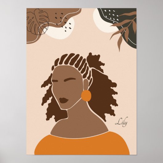 Boho Illustration, Earthy Tones Poster (Vorne)