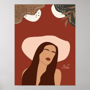 Boho Illustration, Earthy Tones Poster