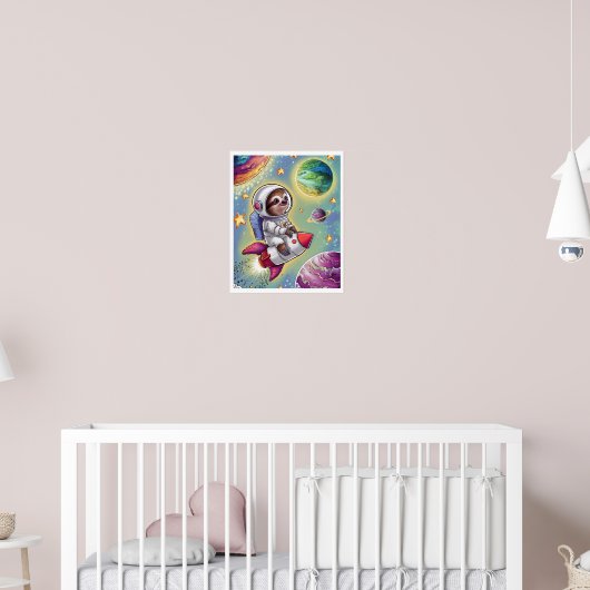 Boho Illustration Im Weltraum faul Poster (Kinderzimmer 2)