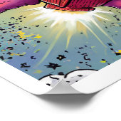 Boho Illustration Im Weltraum faul Poster (Ecke)