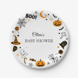 Boho Illustriert Halloween Babydusche Pappteller