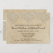 BOHO Imitate Burlap n Lace Sinti und Roma, moderne Einladung (Vorne/Hinten)