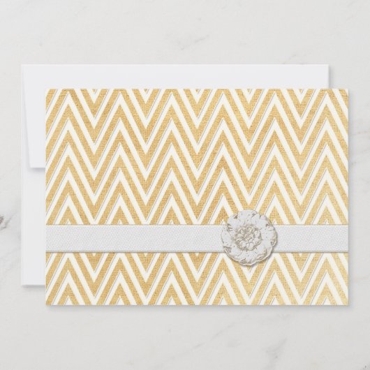 BOHO Imitate Burlap n Lace Zickzack-moderne Mod-St Einladung (Rückseite)