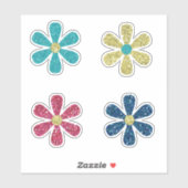 Boho Imitate Glitzer Blume Aufkleber (Blatt)