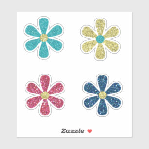 Boho Imitate Glitzer Blume Aufkleber