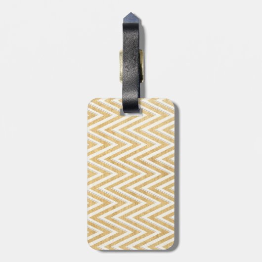 BOHO Imitats Burlap n Lace Zickzack-moderne Mod-St Gepäckanhänger (Rückseite vertikal)