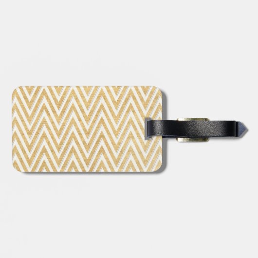 BOHO Imitats Burlap n Lace Zickzack-moderne Mod-St Gepäckanhänger (Rückseite horizontal)