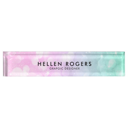 Boho Imitats Glitzer Namensplakette (Vorderseite)