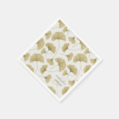 Boho Imitats Gold Botanisches Muster Monogram Serviette (Ecke)