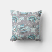 Boho in Neutralen mit Blues und Grays Kinderzimmer Kissen (Vorderseite)