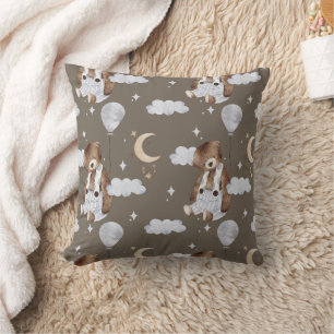 Boho in Neutrals: Baby Bears in Blues Kinderzimmer Kissen