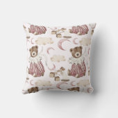 Boho in Neutrals: Baby Bears in Pinks Kinderzimmer Kissen (Rückseite)