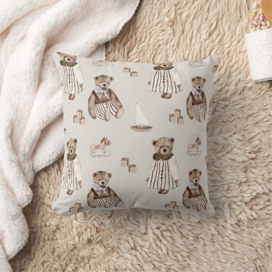 Boho in Neutrals: Baby Bears Kinderzimmer Kissen (Decke)