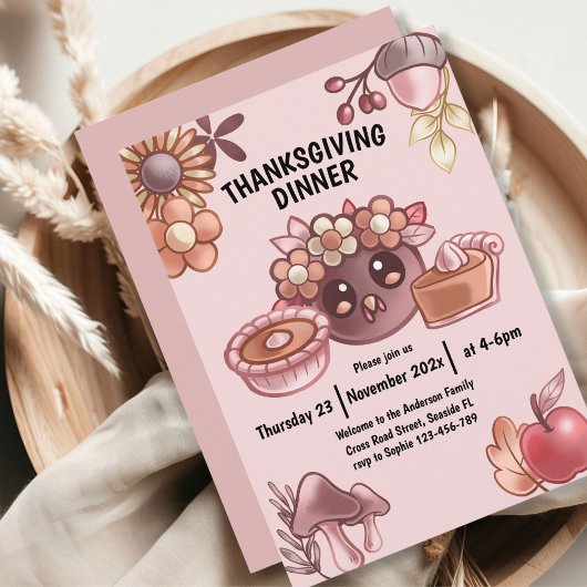 Boho in warmen Farben Erntedank Abendessen Einladung