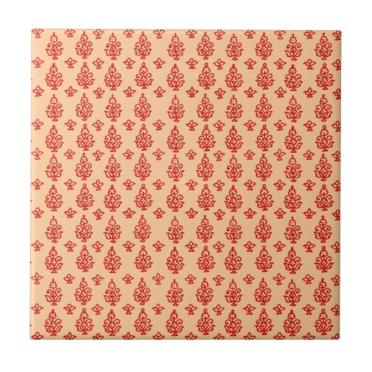 Boho India Block Print Fliese (Vorderseite)