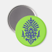 Boho India Block Print Magnet (Vorderseite/Rückseite)