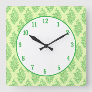 Boho India Block Print Quadratische Wanduhr